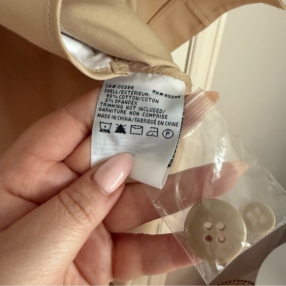 Nikki Jones tan a-line cotton trench coat with tie waist - size Medium (M) NWOT - Picture 7 of 7